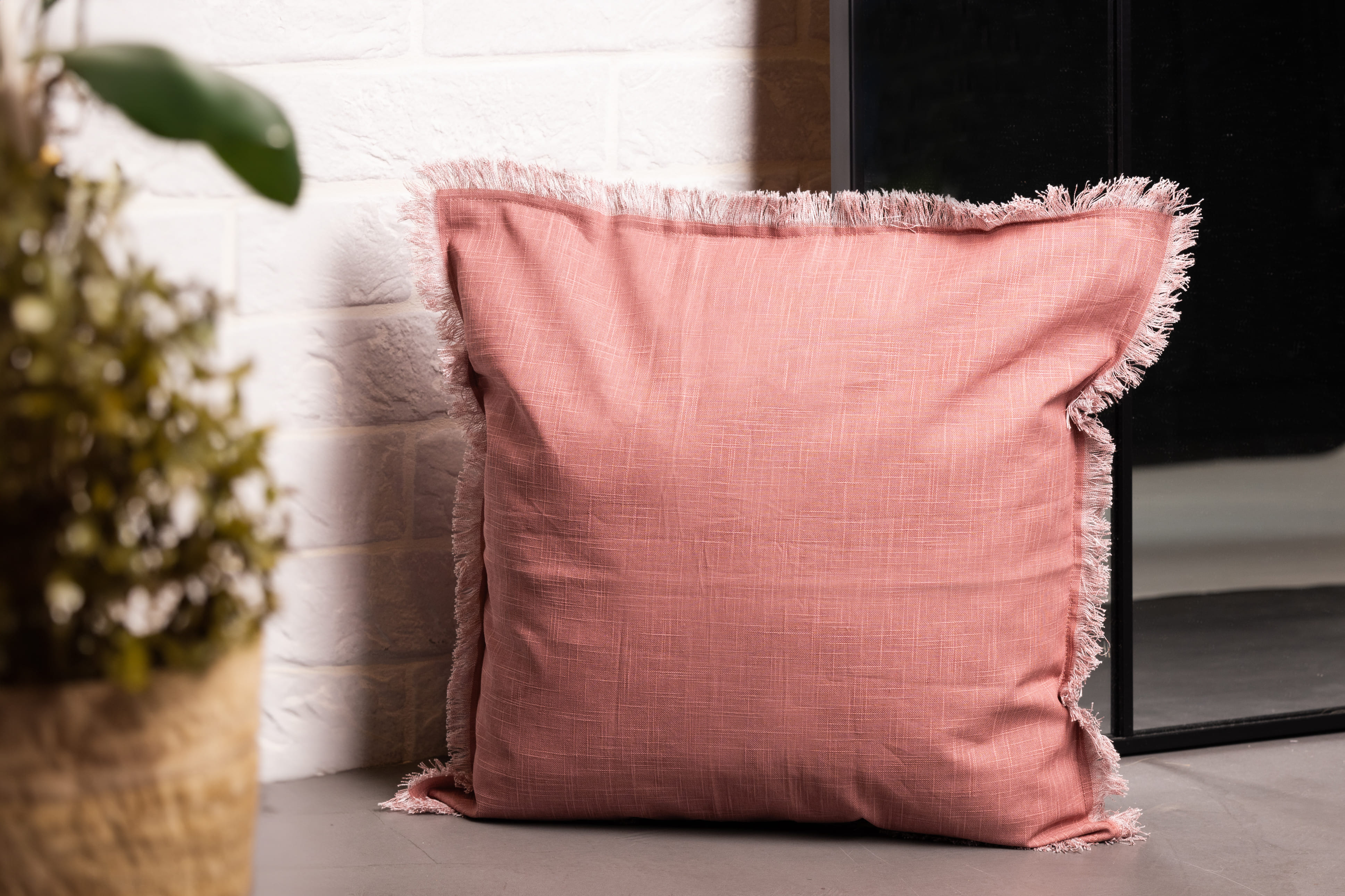  COTTON CUSHION 45Χ45 SOLID ROSA