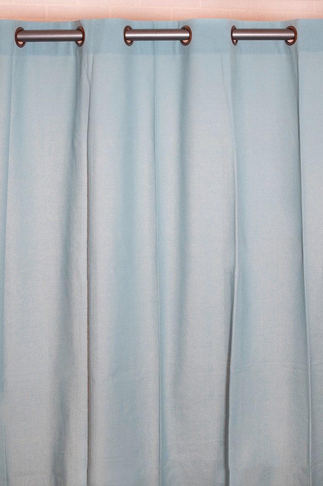 PLAIN MIDNIGHT BLUE COTTON CURTAIN 140Χ260 WITH EYELETS