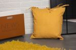  COTTON CUSHION 45Χ45 MUSTARD WITH CORDS