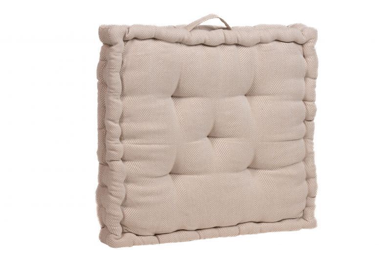 Φωτογραφία από FLOOR CUSHION CHEVRON BEIGE 60X60