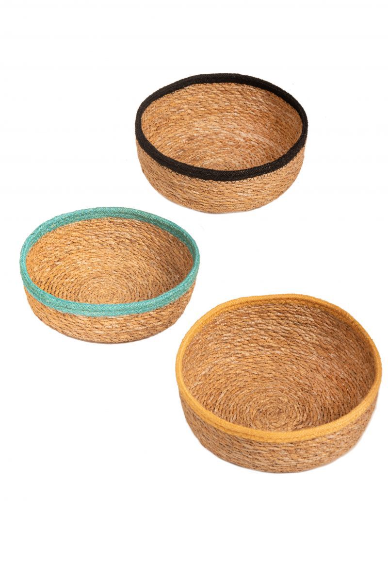 Φωτογραφία από SEAGRASS BASKETS TRCOLORE SET OF 3 25x19x11cm & 23x16x10cm & 21x15x8cm