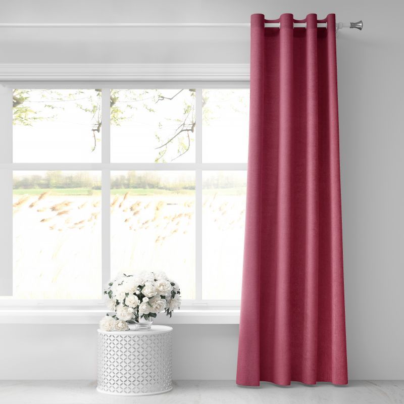 Φωτογραφία από COTTON CURTAIN SOLID MARON 150Χ280 WITH EYELETS