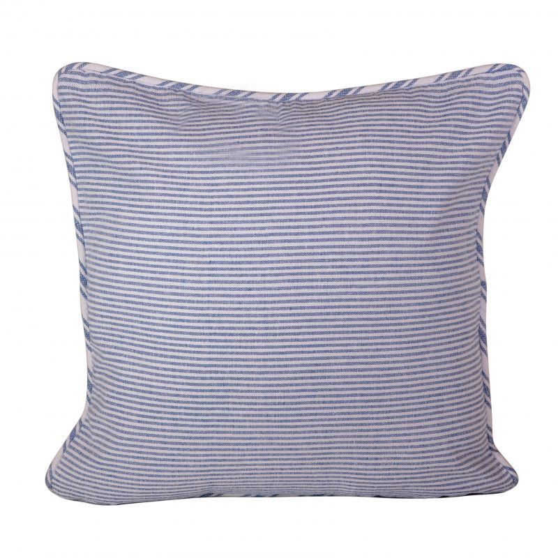 Φωτογραφία από CUSHION  MARINE BLUE WITH THIN STRIPES 40X40