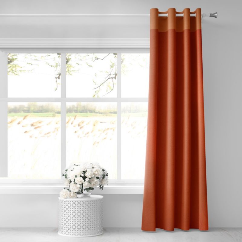 Φωτογραφία από COTTON CURTAIN SOLID ORANGE 140Χ260 WITH EYELETS